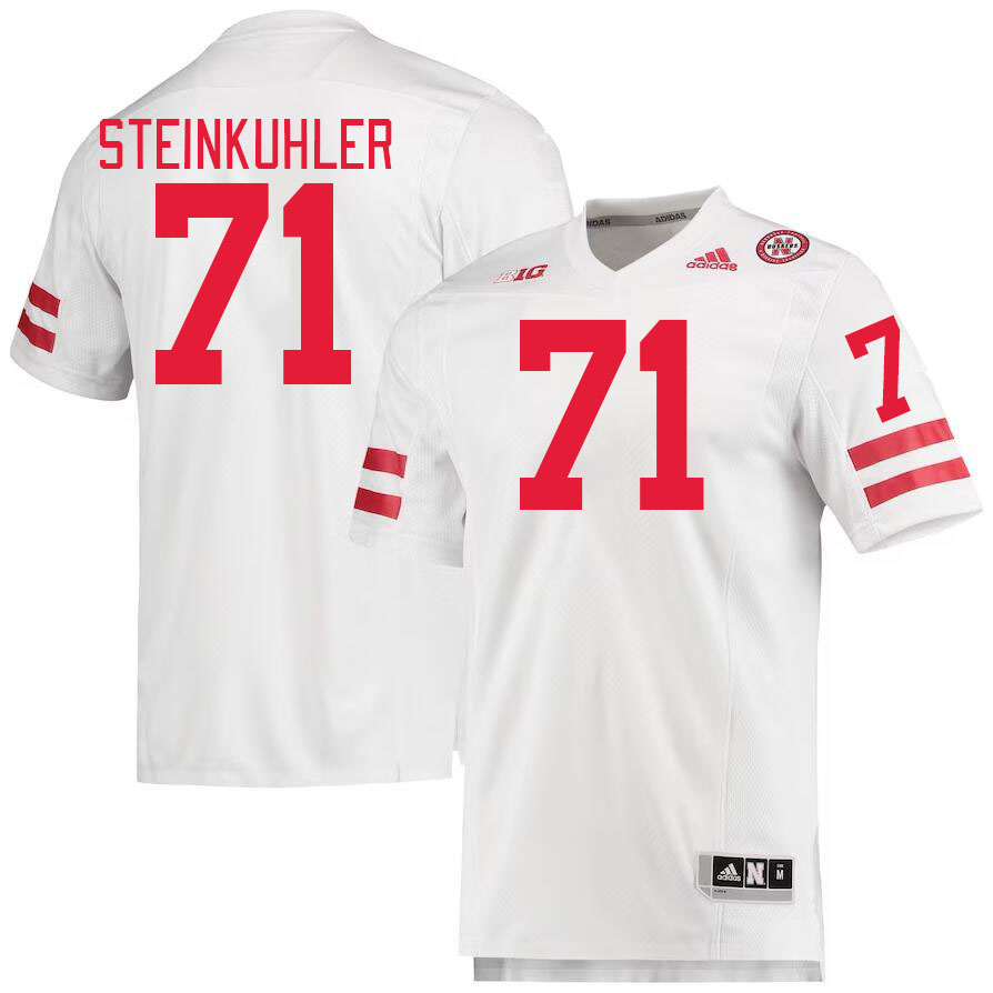 #71 Dean Steinkuhler Nebraska Cornhuskers Jerseys Football Stitched-White